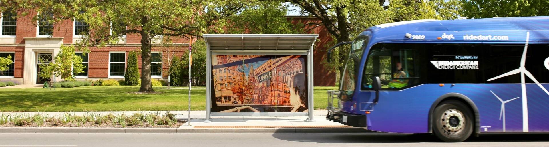 Art shelters Drake University DART Des Moines Area Regional